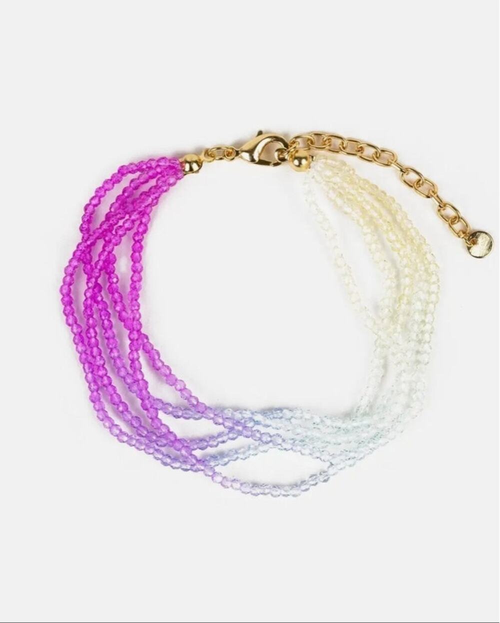 Neon Ombre Multi Layered Color Glass Bead Bracelet
